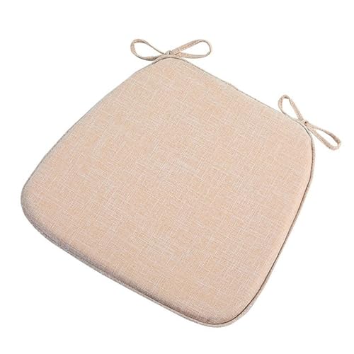 GFKJLOUJK Stuhl-Kissen 1 Stuhlpolster mit Bändern 18x17, Memory Foam-Küchenstuhlkissen mit Bändern 18 Zoll, Sitzkissenbezüge waschbar und abnehmbar mit Reißverschluss(Beige) von GFKJLOUJK