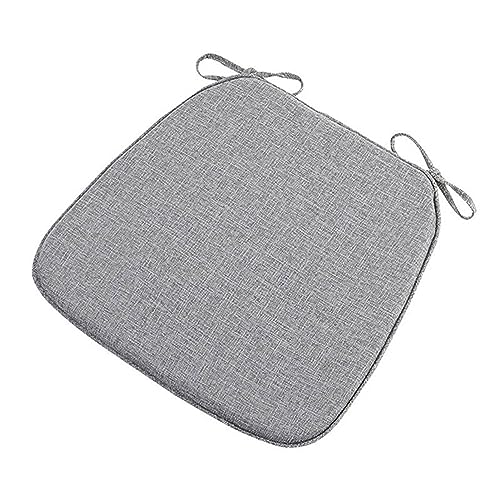 GFKJLOUJK Stuhl-Kissen 1 Stuhlpolster mit Bändern 18x17, Memory Foam-Küchenstuhlkissen mit Bändern 18 Zoll, Sitzkissenbezüge waschbar und abnehmbar mit Reißverschluss(Ight Grey) von GFKJLOUJK