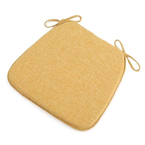 GFKJLOUJK Stuhl-Kissen 1 Stuhlpolster mit Bändern 18x17, Memory Foam-Küchenstuhlkissen mit Bändern 18 Zoll, Sitzkissenbezüge waschbar und abnehmbar mit Reißverschluss(Yeow) von GFKJLOUJK