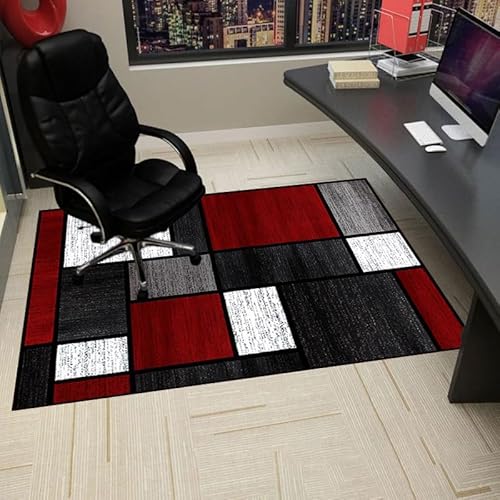 Gaming Stuhlmatten Bürostuhlmatte for Hartholzböden, rutschfeste Schreibtischstuhlmatte, Gaming-Bürostuhl, Bodenteppich-Schutzmatte, Hartboden-Schutzmatte,(100 x 100 cm) von GFKJLOUJK