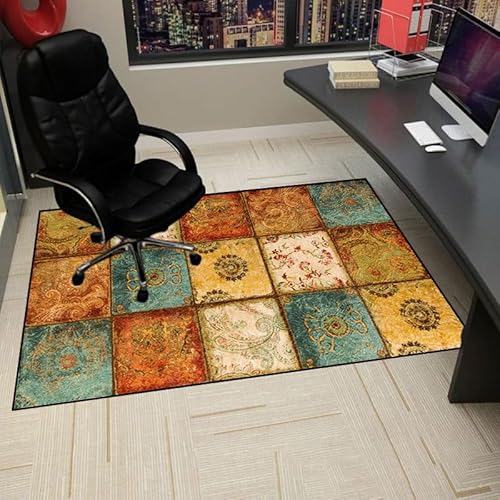 Gaming Stuhlmatten Bürostuhlmatte for Hartholzböden, rutschfeste Schreibtischstuhlmatte, Gaming-Bürostuhl, Bodenteppich-Schutzmatte, Hartboden-Schutzmatte,(90 x 120 cm) von GFKJLOUJK