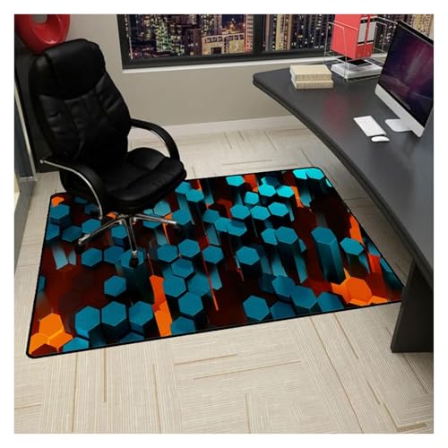 Gaming Stuhlmatten Gaming-Stuhlmatte for Teppichboden Bürostuhlmatte for Hartholzboden rutschfeste Schreibtischstuhlmatten Büro(90x120CM) von GFKJLOUJK