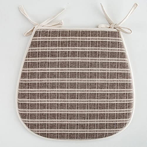 Stuhl-Kissen 1 Stück Sitzkissen for Küchenstühle, Sitzkissen for Esszimmerstühle, Stuhlpolster und Kissen for Esszimmerstühle, Sitzkissen mit Blumenmuster for Esszimmerstühle mit Bändern(Coffee) von GFKJLOUJK