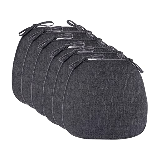 Stuhl-Kissen 1 Stück Stuhlkissen for die Küche, Stuhlpolster for Esszimmerstühle, waschbar, Sitzkissen for Esszimmerstühle 40 x 40, abnehmbare Sitzpolster for Esszimmerstühle in U-Form(Dark Grey) von GFKJLOUJK
