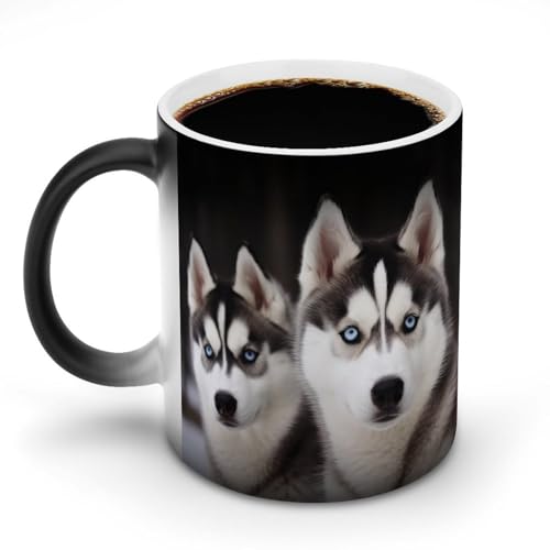 GFLFMXZW Husky Dog Keramik-Kaffeetasse, Farbwechsel, Verfärbung, Tasse, hitzeempfindliche Tasse, lustige Kaffeetassen, magische Teetasse, Geschenk für Geburtstag, Männer und Frauen GFLFMXZW Husky Dog Keramik-Kaffeetasse, Farbwechsel, Verfärbung, Tasse, hitzeempfindliche Tasse, lustige Kaffeetassen, magische Teetasse, Geschenk für Geburtstag, Männer und Frauen von GFLFMXZW