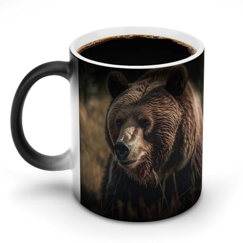 GFLFMXZW Keramik-Kaffeetasse mit Bären-Motiv, Farbwechsel, Verfärbung, hitzeempfindliche Tasse, lustige Kaffeetassen, magische Teetasse, Geschenk für Geburtstag, Männer und Frauen GFLFMXZW Keramik-Kaffeetasse mit Bären-Motiv, Farbwechsel, Verfärbung, hitzeempfindliche Tasse, lustige Kaffeetassen, magische Teetasse, Geschenk für Geburtstag, Männer und Frauen von GFLFMXZW