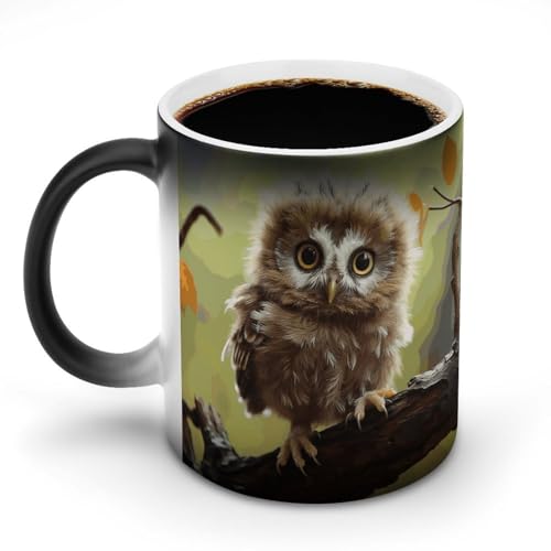 GFLFMXZW Keramik-Kaffeetasse mit echten niedlichen Eulen, Farbwechsel, Verfärbung, hitzeempfindliche Tasse, lustige Kaffeetassen, magische Teetasse, Geschenk für Geburtstag, Männer und Frauen GFLFMXZW Keramik-Kaffeetasse mit echten niedlichen Eulen, Farbwechsel, Verfärbung, hitzeempfindliche Tasse, lustige Kaffeetassen, magische Teetasse, Geschenk für Geburtstag, Männer und Frauen von GFLFMXZW