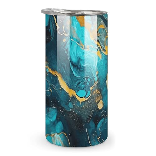 GFLFMXZW Sublimationsbecher, gerade, schmal, doppelwandig, isoliert, gerade, schmal, mit Deckel und Metall-Trinkhalmen, Vakuum-Becher für Getränke, 590 ml, Türkis und Gold GFLFMXZW Sublimationsbecher, gerade, schmal, doppelwandig, isoliert, gerade, schmal, mit Deckel und Metall-Trinkhalmen, Vakuum-Becher für Getränke, 590 ml, Türkis und Gold von GFLFMXZW