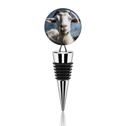 Goat Wine Stopper Vacuum Alloy Wine Bottle Stopper Reusable Wine Preserver Leak Proof Bottle Cover Keep Wine Fresh Wine Bottle Sealer Set Wine Accessories for Gift von GFLFMXZW