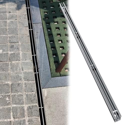 GFLPSQIA entwässerungsrinne 3,5 5,5 6,5 7,5 cm Breites Grabenentwässerungssystem, Linearer Entwässerungskanal Für Sportstätten, Garageneinfahrten, Balkone(304 L100 X W3.5 X H4cm) von GFLPSQIA