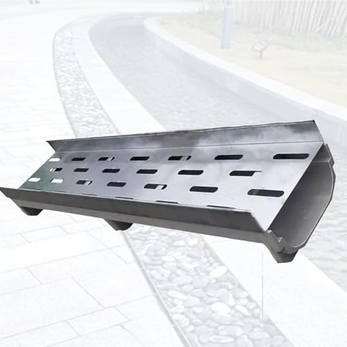 GFLPSQIA entwässerungsrinne Drainage-Grabenrohr Mit Harzbasis, 10 15 20 25 30 cm Breit, Für Füllen Von Kieselsteinen Im Garten, Abnehmbarer U-förmiger Kanalablauf(100 X 15 X 15cm) von GFLPSQIA