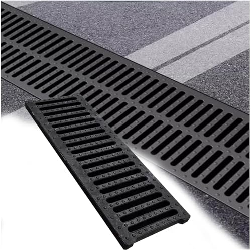 GFLPSQIA entwässerungsrinne Schneidbares Kanalgitter, Kunststoff-Grabenablaufabdeckung Für Gartenhof-Bodenrinne, Rechteckige Brunnenabdeckungsgitter Für(35 x 3 cm/14 x 1 in) von GFLPSQIA