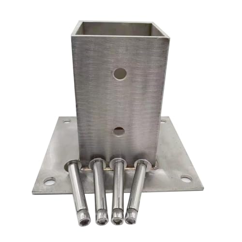 Pfostenträger Aufschraubhülse Zementpfostensockel-Pergola-Set 40 80 110 140 200 Mm, Zauntorpfosten-Ankersockel-Stützhalter/Hochbelastbare Quadratische Säulensockelhalterungen Mit Schrauben(40x40 mm/1. von GFLPSQIA