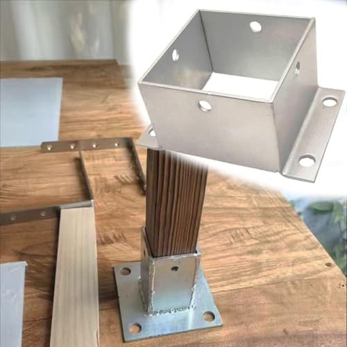 aufschraubhülse Deckpfostenhalterung Durchmesser 4 8 10 15 20 Cm, Robuster Pfostenfußanker Aus Edelstahl 304 Für Zaun, Veranda, Geländerstütze, Starke(18.5 X 13cm/7.3 x 5.3in) von GFLPSQIA