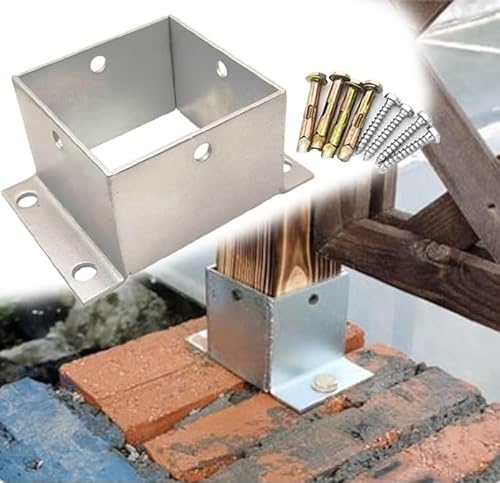 aufschraubhülse Flanschankerbasis Aus Edelstahl 304, Für Holzbalken, Zaunpfostenanker, Pergola-Pfostenbasissatz Für Deckgeländer, Feuchtigkeitsbeständige(12 X 8cm/4.7 x 3.1in) von GFLPSQIA