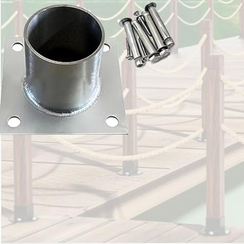 aufschraubhülse Runder Pfostensockel Aus Edelstahl 304, Pfostenanker-Basishalterung Für Deck- Und Treppengeländer, Für Industrieanlagen/Terrassenzaun(19 X 12cm/7.54.7in) von GFLPSQIA
