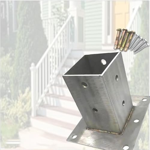 aufschraubhülse Silberne Pfostenhalterung Für Holzzaun-Pergola, Pfostensockel-Betonhalterungen Für Straßenlaternenmasten/Außenwerbeschilder, Flanschank(9.5 X 8cm/3.7 x 3.1in) von GFLPSQIA