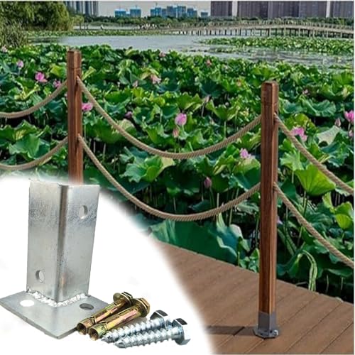 aufschraubhülse Windbeständige Anschraubhalterung, Pfostenfußhalterungssatz Mit Schrauben Und Beschlägen, Pfostenfußanker Aus Edelstahl Für Gartenbau Oder(20pcs) von GFLPSQIA