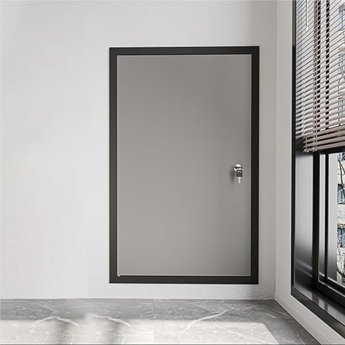 zugangspaneel trockenbau Metall-Wandzugangsklappe Mit Schloss, Elektro-Sanitär-Zugangsklappe Für Trockenbau, Schwarze Dachbodenluke Für Versteckten Schaltkasten(B,70 X 90cm/28 x 35 in) von GFLPSQIA