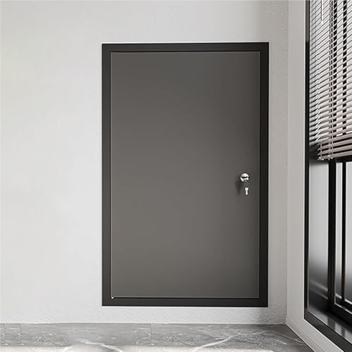 zugangspaneel trockenbau Metall-Wandzugangsklappe Mit Schloss, Elektro-Sanitär-Zugangsklappe Für Trockenbau, Schwarze Dachbodenluke Für Versteckten Schaltkasten(D,60 X 80cm/24 x 31 in) von GFLPSQIA