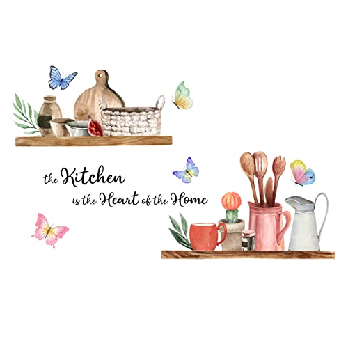 Küche Wandtattoo, Sprüche Liebe selbstklebend Wandaufkleber, Schmetterlinge Esszimmer Wandsticker für Wohnzimmer Esszimmer Cafe Wanddeko von GFMODE