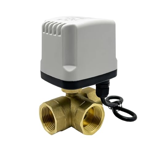 1/2'' 3/4'' 1'' 2 Zoll IP65 wasserdichter motorisierter Messing-Kugelhahn, 2-Draht-T-Typ, 3-Wege-Elektro-Kugelhahn(12VDC-NORMALLY CLOSED,1.5 Inch) von GFOLGDWR