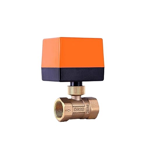 GFOLGDWR 1/2" 3/4" 1" Elektrischer Kugelhahn 3-Draht 2-Punkt-Steuerung Messing motorisierter Kugelhahn 220V 12V 24V(24VAC,0.75 Inch) von GFOLGDWR