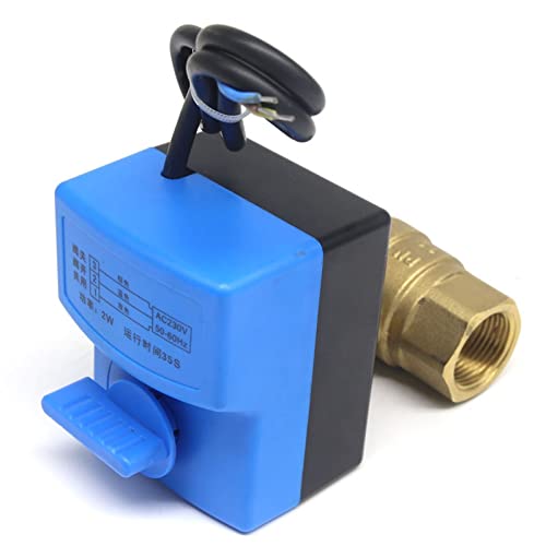 GFOLGDWR AC220V 2 Weg 3 Drähte Elektrischer Stellantrieb Messing Kugelhahn Kalt Warmwasser Wärme Gas Messing Motorisierte Kugelhahn 1 Stücke(DN20) von GFOLGDWR