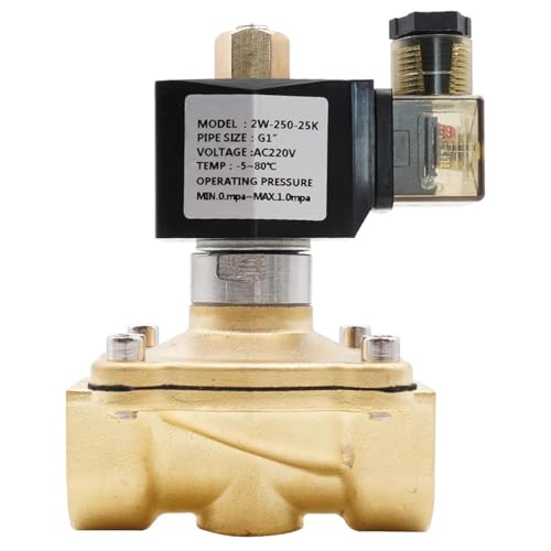 GFOLGDWR Messing normalerweise offenes Magnetventil G3/8" bis G2 NBR EPDM VITON Dichtung AC220V DC12V 24V IP65 Hochtemperaturbeständiges Wasserventil(DC 24V-NBR) von GFOLGDWR