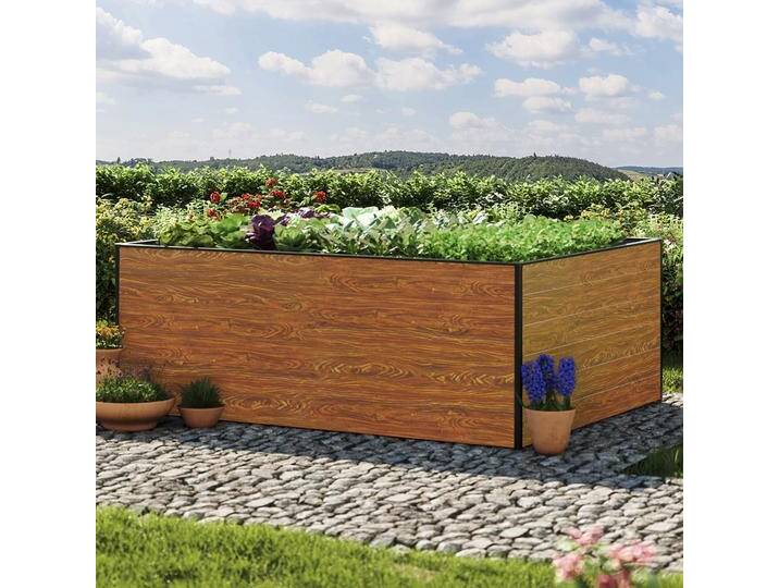 195 x 150 x 77 cm Hochbeet, Holzoptik - (GFPV00352) von GFP