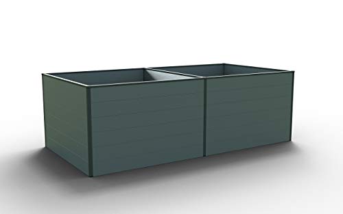 GFP Aluminium Hochbeet Kingsize Daniela - 235 x 119 x 77 cm - Anthrazit, Stecksystem, langlebig von GFP