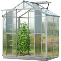 GFP Gewächshaus Picco 2 Alu-Rahmen 179 x 133 cm 8 mm Polycarbonat Platten - mit Fundamentrahmen & automatischem Fensteröffner von GFP