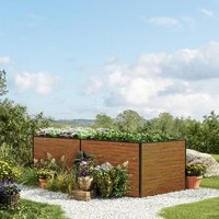 GFP - Hochbeet Kräuter-Gemüse-Beet kingsize daniela Aluminium - 235 x 77 x 77 cm - Holzoptik - formstabil und witterungsbeständig mit von GFP