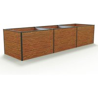 Hochbeet Kräuter-Gemüse-Beet kingsize daniela Aluminium - 351 x 77 x 77 cm - Holzoptik - formstabil und witterungsbeständig mit von GFP