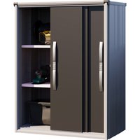 Geräteschrank Metall 120x75x161 cm Gartenschrank wetterfest mit Schiebetür in anthrazit inkl. Fußboden - anthrazit - GFP von GFP