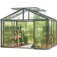 Gewächshaus Asteria 21 Premium 311x235 cm mit integriertem Fundament 16 mm Doppelstegplatten, Farbe Anthrazit - GFP Gewächshaus Asteria 21 Premium 311x235 cm mit integriertem Fundament 16 mm Doppelstegplatten, Farbe Anthrazit - GFP von GFP