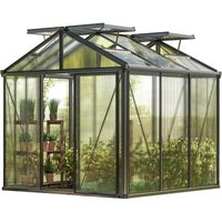 Gewächshaus Diamas 21 Premium 235x235 cm mit integriertem Fundament 16 mm Doppelstegplatten, Farbe Anthrazit - GFP Gewächshaus Diamas 21 Premium 235x235 cm mit integriertem Fundament 16 mm Doppelstegplatten, Farbe Anthrazit - GFP von GFP