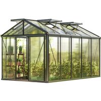 Gewächshaus Diamas 23 Light 235x385 cm mit integriertem Fundament 12 mm Doppelstegplatten, Farbe Anthrazit - GFP Gewächshaus Diamas 23 Light 235x385 cm mit integriertem Fundament 12 mm Doppelstegplatten, Farbe Anthrazit - GFP von GFP