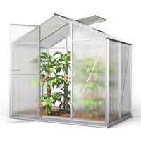 Gewächshaus ECO-Star 2 Alu-Rahmen 192x131 cm, 8 mm Doppelstegplatten, mit Fundamentrahmen automatischer Fensteröffner - GFP Gewächshaus ECO-Star 2 Alu-Rahmen 192x131 cm, 8 mm Doppelstegplatten, mit Fundamentrahmen automatischer Fensteröffner - GFP von GFP