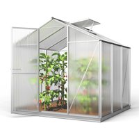 Gewächshaus ECO-Star 3 Alu-Rahmen 192x192 cm 8 mm Doppelstegplatten, mit Fundamentrahmen automatischer Fensteröffner - GFP Gewächshaus ECO-Star 3 Alu-Rahmen 192x192 cm 8 mm Doppelstegplatten, mit Fundamentrahmen automatischer Fensteröffner - GFP von GFP