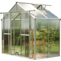 Gewächshaus saphir 2 aus Alu 259x133 cm ca. 6 mm Doppelstegplatten mit Fundamentrahmen, automatischer Fensteröffner - GFP Gewächshaus saphir 2 aus Alu 259x133 cm ca. 6 mm Doppelstegplatten mit Fundamentrahmen, automatischer Fensteröffner - GFP von GFP