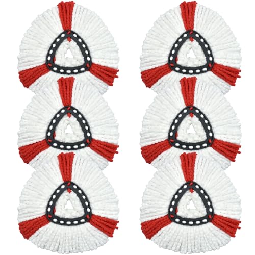 GFRED 6 Stück Wischmopp Ersatz Kompatibel Mit Vileda Turbo EasyWring and Clean 2-in-1 Moppkopf Ersatz Mikrofaser Geeignet für alle Bodenarten (Rot 6Pcs) von GFRED