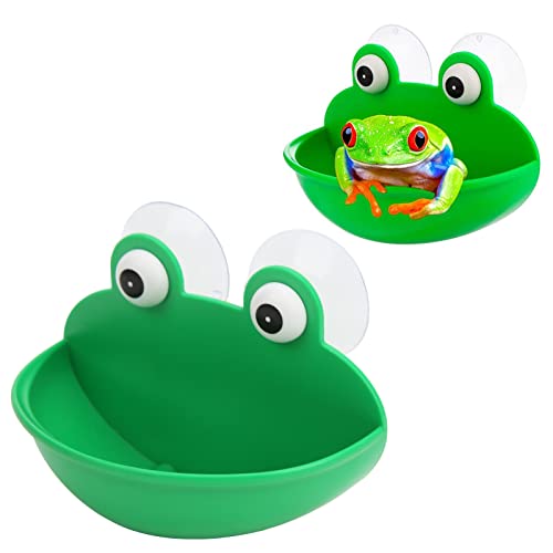 Amphibien Aquatic Frog Habitat Plastic Safe Cute Aquatic Frog Habitat mit Saugnäpfen für Frösche, Kröten, Geckos, Kaulquappen, Eidechsen, Geckos, Bartagamen, Baumfrösche, Schlangen, Einsiedlerkrebse von GFRGFH