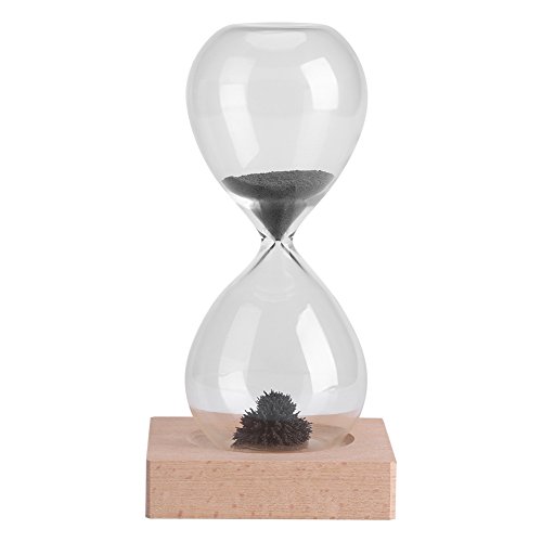 Magnetische Sanduhr, Sanduhr Mit Schwarzem Magnet, Eisenpulver, Holzsockel Für Büro, Schreibtisch, Heimdekoration von GFRGFH