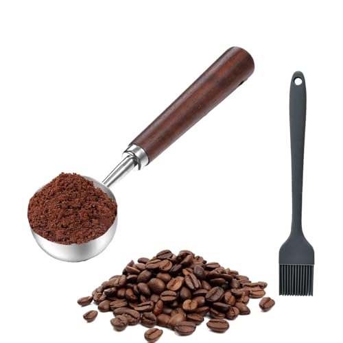 1 Stück 15ml Edelstahl-Kaffeelöffel mit Walnussgriff und 1 Stück Schwarze Reinigungsbürste, Kaffeelöffel Portionierer, Kaffeelot, Kaffee Löffel, Kaffeedosierlöffel. 1 Stück 15ml Edelstahl-Kaffeelöffel mit Walnussgriff und 1 Stück Schwarze Reinigungsbürste, Kaffeelöffel Portionierer, Kaffeelot, Kaffee Löffel, Kaffeedosierlöffel. von GFTCGK