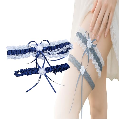 2er Set Blaues Strumpfband Hochzeit, Elastisches Dehnbare Brautstrumpfbänder, Handgefertigt Braut Geschenk Geeignet für Oberschenkel von ca. 33 cm - 64 cm Durchmesser 2er Set Blaues Strumpfband Hochzeit, Elastisches Dehnbare Brautstrumpfbänder, Handgefertigt Braut Geschenk Geeignet für Oberschenkel von ca. 33 cm - 64 cm Durchmesser von GFTCGK