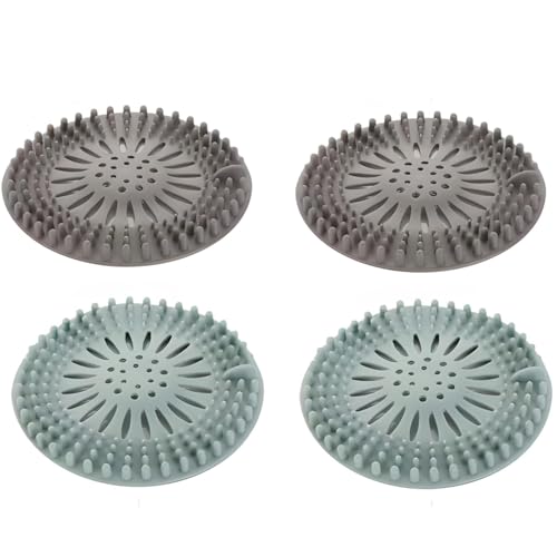 4 Stück Abflusssieb Silikon Haarsieb Dusche, Duschablauf Haarsieb Haarstopper Haarfänger Dusche, Zwei Farben Zur Auswahl Für Waschbecken, Duschsieb Abfluss Haare Badezimmer, Badewanne von GFTCGK