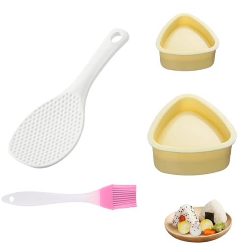 GFTCGK Onigiri Form Sushi Form - 4er Set mit Reisloeffel - Praktische Reisbällchen Presse für Haushalt, Picknick & Partys - Einfach zu Reinigen & Langlebig von GFTCGK