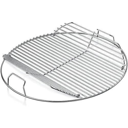 GFTIME 54,6cm 7436 Grillrost Rund Klappbarem für Weber 57cm Holzkohlegrills, für Weber One-Touch, Performer, Bar-B-Kettle and Master-Touch, Gourmet BBQ, Grillroste Ersatz kugelgrill 57cm von GFTIME