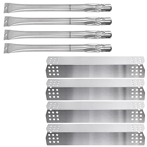 GFTIME 37CM Brenner & 37CM Brennerabdeckung, Universal Edelstahl Rohrbrenner & Heizplatte Ersatzteile für Charbroil, Barbecook, Taino, Proficook, 4 Pack von GFTIME